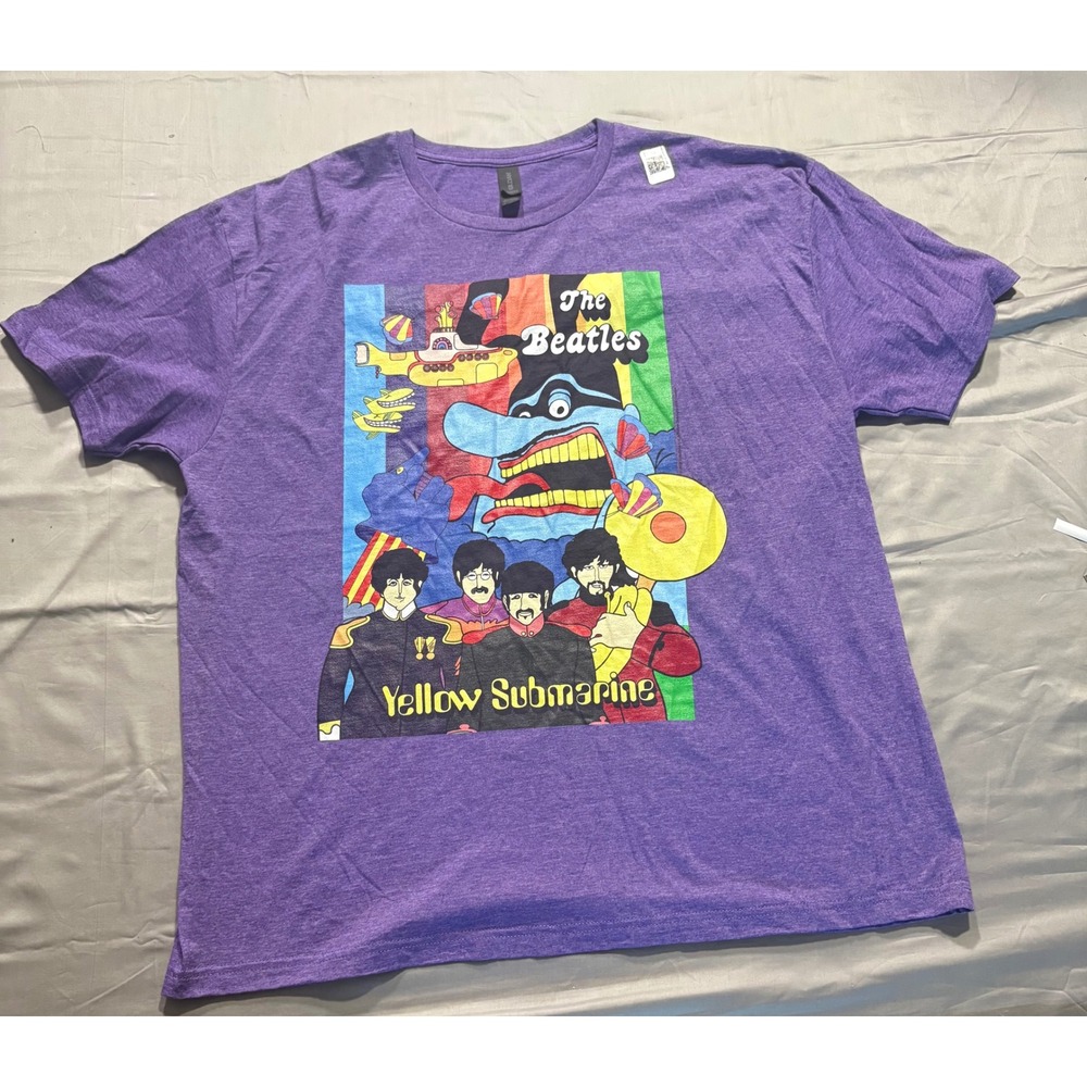 The Beatles Yellow Submarine Purple Graphic T-Shirt Mens 2XL Gildan Softstyle